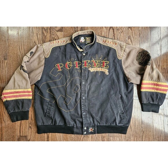 JH Design Popeye The SailorMan Street Wear Bomber Jacket Mens 3XL 2006 - Picture 1 of 16
